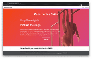 Screenshot of the Cali Skills homepage
